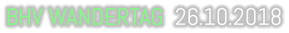 BHV WANDERTAG  26.10.2018